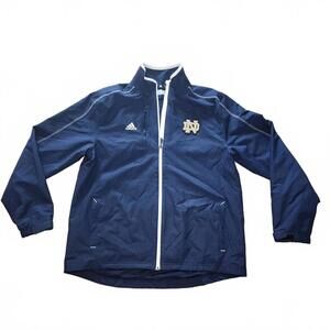 Adidas Notre Dame Men's Navy Blue Lightweight Polyester Jacket Size Large